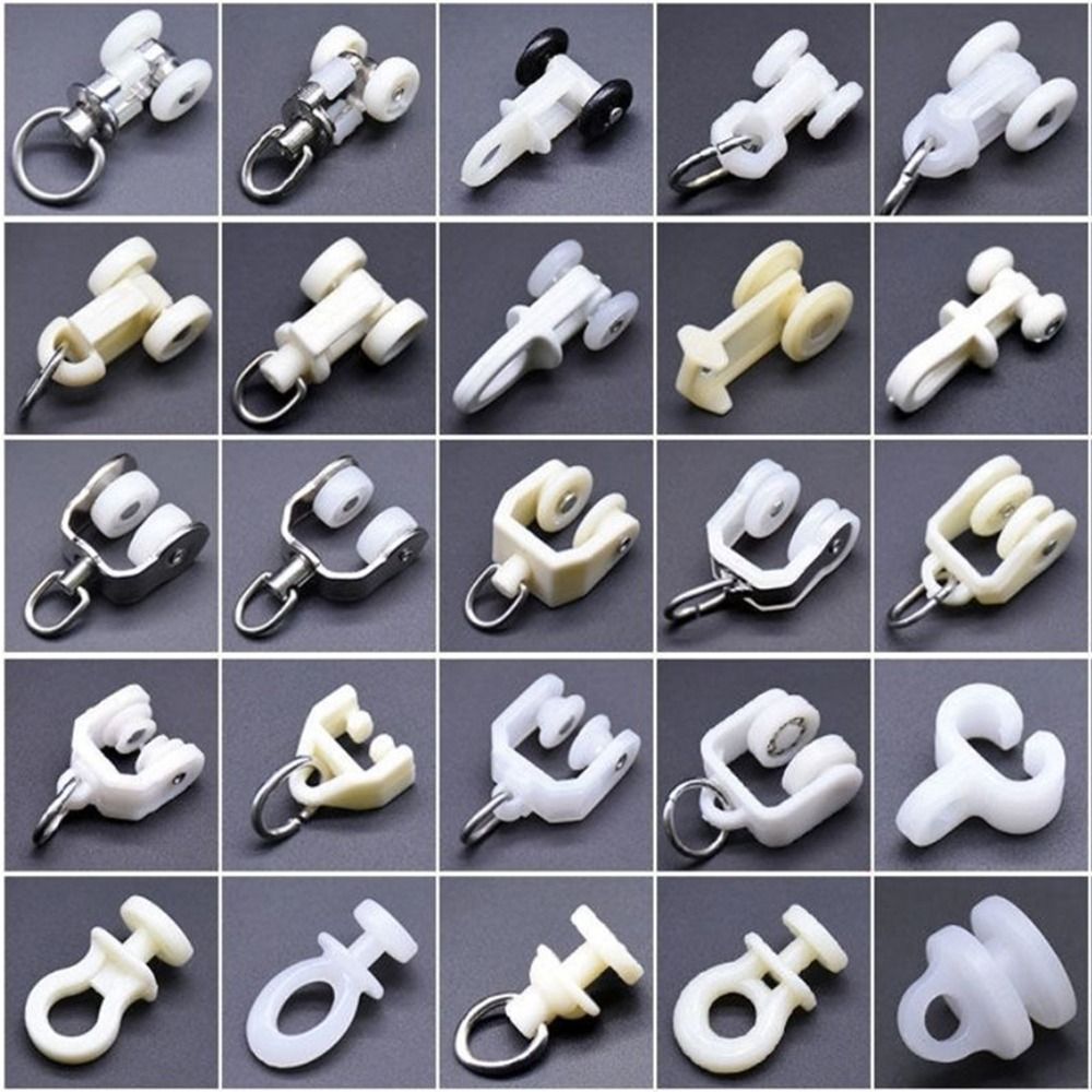 Furniture Rails Hardware - 10Pcs Straight Curved Track Rollers Curtain