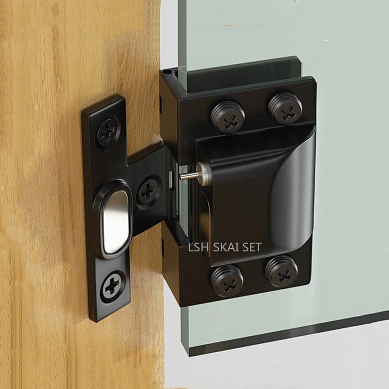 Furniture Hardware Store - Hydraulic Buffer Silent Glass Hinge Non-penetrating