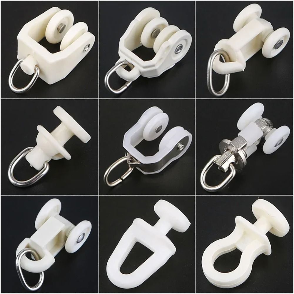 Furniture Rails Hardware - 10Pcs Straight Curved Track Rollers Curtain