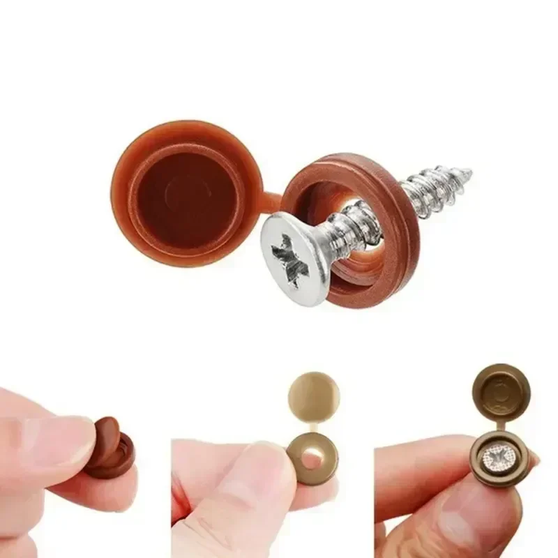 Hinged Plastic Screw Cap Cover - Furniture Hardware Fixing Screws ulasan dan harga