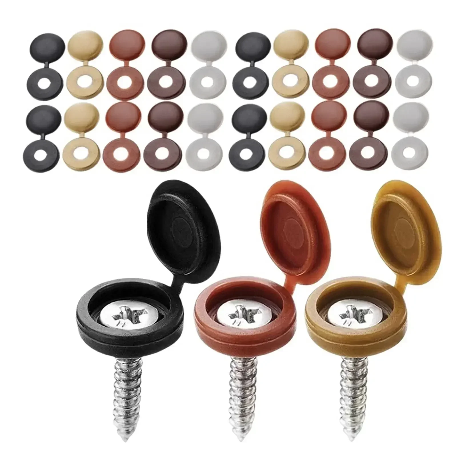 Hinged Plastic Screw Cap Cover - Furniture Hardware Fixing Screws ulasan dan harga