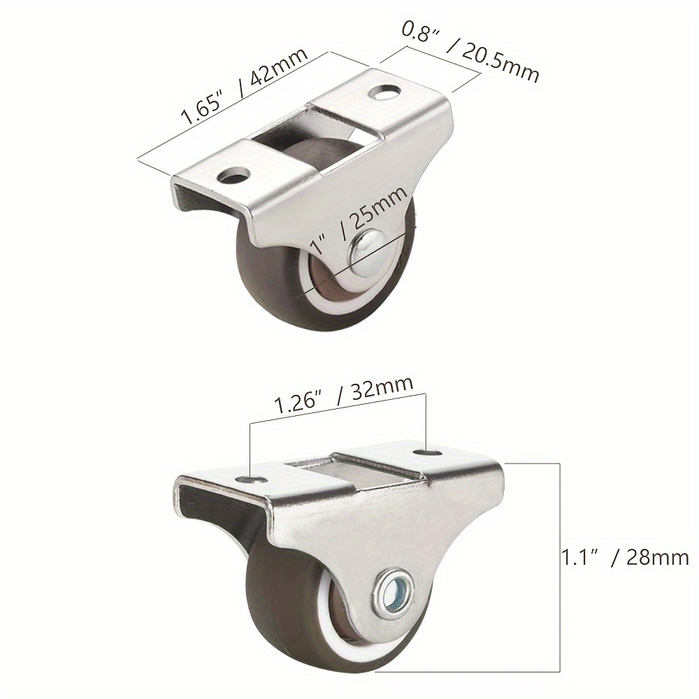 Fixed Caster Wheels, Heavy Dut - Furniture Hardware Fixing Screws ulasan dan harga