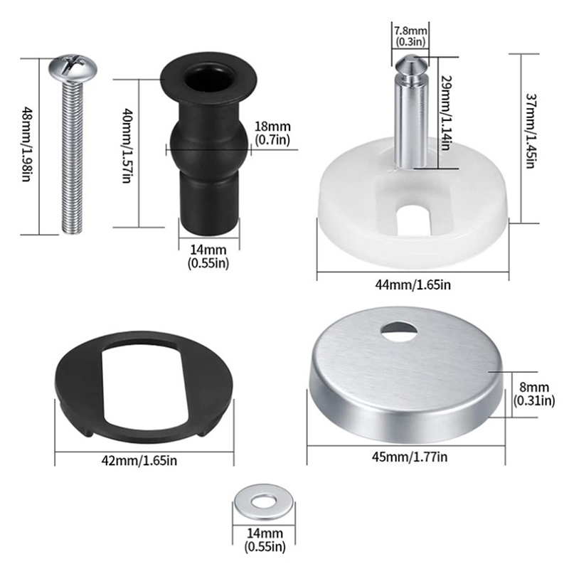 2Pcs Toilet Seat Hinges Top Fi - Furniture Hardware Fixing Screws ulasan dan harga