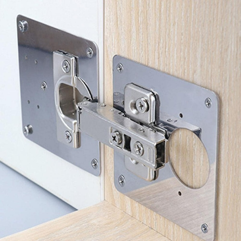 Cabinet Door Hinge Repair Plat - Furniture Hardware Fixing Screws ulasan dan harga