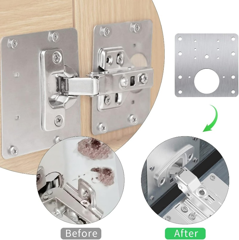 Cabinet Door Hinge Repair Plat - Furniture Hardware Fixing Screws ulasan dan harga